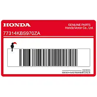 HONDA Kontpaneel sticker 77314-KBS-970ZA