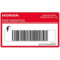 HONDA Adesivo carena anteriore superiore, lato destro 83551-KBS-970ZA