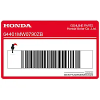 HONDA Autocollant graphique pour écopes inférieures CBR Fireblade 64401-MW0-790ZB