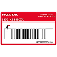 HONDA Seitenverkleidung Aufkleber 83561-KBS-880ZA