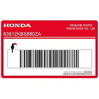 HONDA Tankaufkleber, Linke Seite 83612-KBS-880ZA
