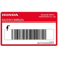 HONDA Autocollant de panneau latéral 64233-KY4-880ZA