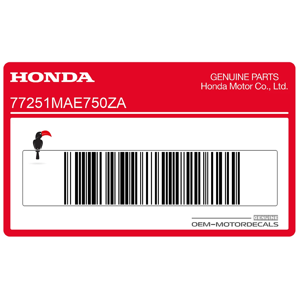 Honda CBR900RR Adhesivo de tapa trasera OEM 77251MAE750ZA