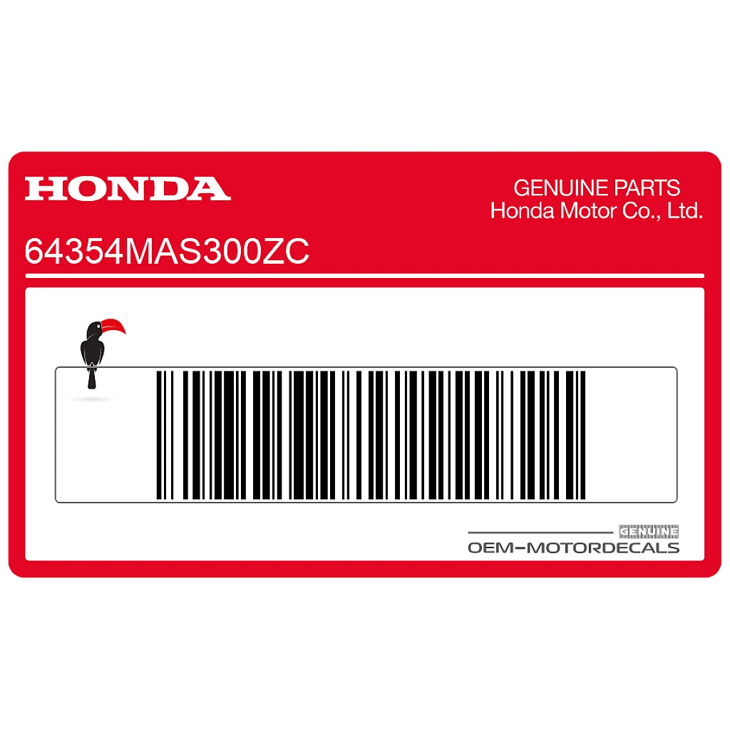Honda CBR900RR Adesivo CBR carena centrale sinistra lato sinistro OEM 64354MAS300ZC