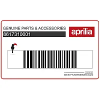 APRILIA Adesivo posteriore coda carena, lato sinistro 8617310001