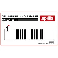 APRILIA Adesivo posteriore coda carena, lato sinistro 8617290001