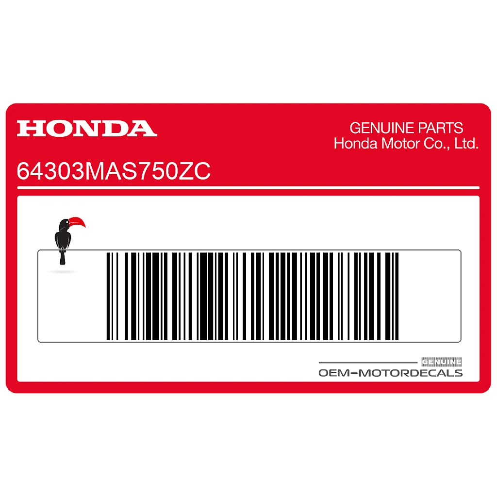Honda CBR900RR Adesivo Carena Centrale Lato Destro OEM 64303MAS750ZC