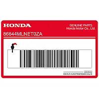 HONDA Bovenkuip sticker, linkerkant 86644-MLN-ET0ZA