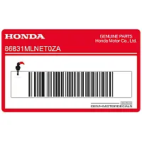 HONDA Kontpaneel sticker, rechterkant 86831-MLN-ET0ZA