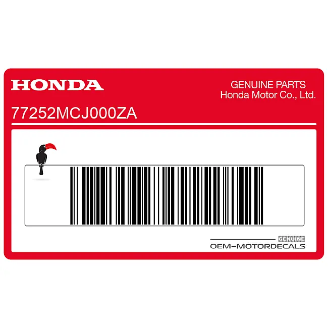 Honda CBR900RR Adesivo Carena Laterale Sinistro OEM 77252MCJ000ZA
