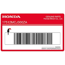 Fuel tank CBR mark, left side