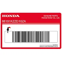 HONDA Adesivo pannello laterale, lato destro 86191-KZZ-D10ZA