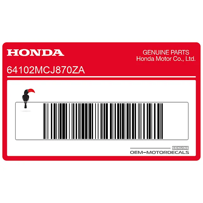 Honda CBR900RR Adesivo carenatura superiore destra lato destro OEM 64102MCJ870ZA