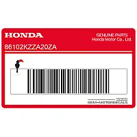 HONDA Tail cowl decal 86102-KZZ-A20ZA