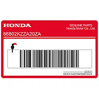 HONDA Pegatina colin, lado izquierdo 86802-KZZ-A20ZA