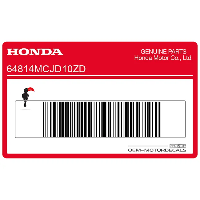Pegatina Honda CBR900RR Quilla Inferior Lado Izquierdo OEM 64814MCJD10ZD