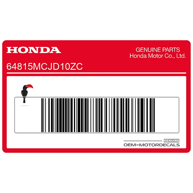 Honda CBR900RR Pegatina Carenado Lado Derecho OEM 64815MCJD10ZC Gráfico Original de Fábrica