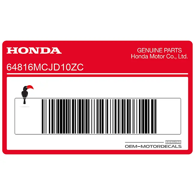 Honda CBR900RR Pegatina Quilla Inferior Izquierda Lado Izquierdo OEM 64816MCJD10ZC
