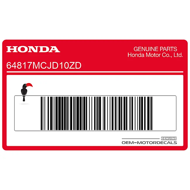 Pegatina del carenado inferior derecho Honda CBR900RR Lado derecho OEM 64817MCJD10ZD Gráfico de fábrica