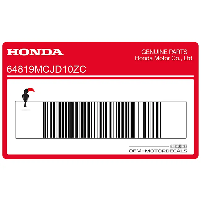 Honda CBR900RR Quilla inferior Pegatina CBR Lado Derecho OEM 64819MCJD10ZC Gráfico de Fábrica