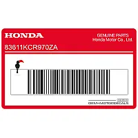 HONDA Seitenabdeckung-Aufkleber, rechte Seite 83611-KCR-970ZA