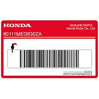 HONDA Adhesivo de franja del guardabarros trasero, lado derecho 80111-MEG-630ZA
