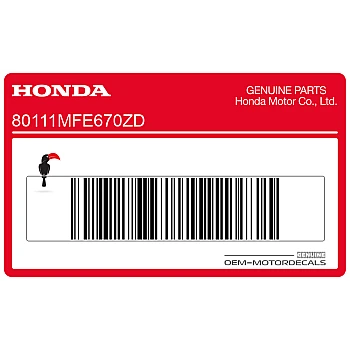 Calcomanía Honda en guardabarros trasero, lado derecho