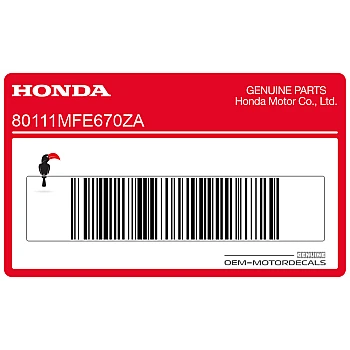 Rear fender HONDA decal, right side