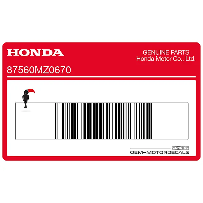 Honda CBF125 Naklejka ostrzegawcza napędu OEM 87560MZ0670