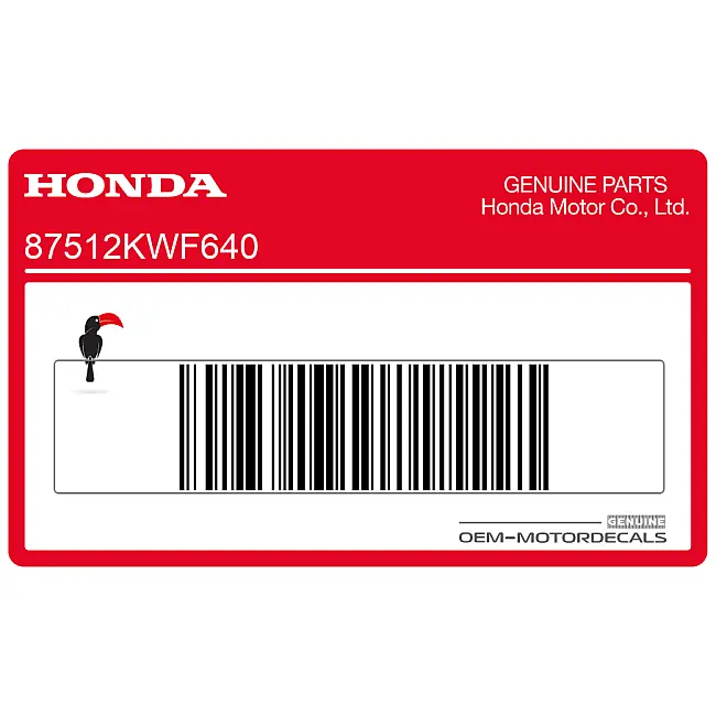 Honda CBF125 Autocollant d'avertissement pour accessoire OEM 87512KWF640