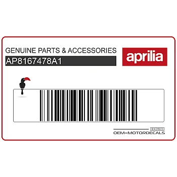 Autocollant logo Aprilia carénage latéral, côté droit