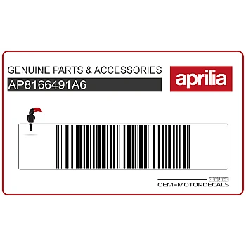 Aprilia logo sticker op voorkuip