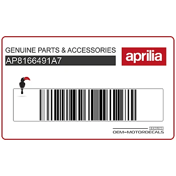 Aprilia logo sticker op voorkuip