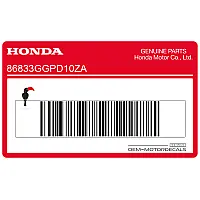 HONDA Obere Verkleidung Aufkleber, rechte Seite 86833-GGP-D10ZA