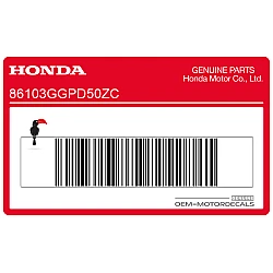 Carénage inférieur autocollant Honda, côté gauche