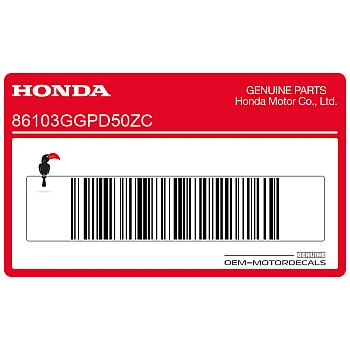 Carenado inferior calcomanía Honda, lado izquierdo