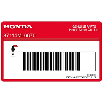 Fuel tank stripe decal, left side