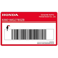 HONDA Adhesivo de tapa lateral, lado derecho 83601-MG2-780ZB