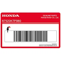 HONDA Manipulatiebestendige waarschuwingssticker 87520-KTF-980