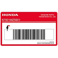 HONDA Étiquette plaque d'immatriculation 87501-MZ5-601
