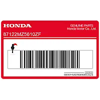 HONDA Emblemat zbiornika paliwa, lewa strona 87122-MZ5-610ZF