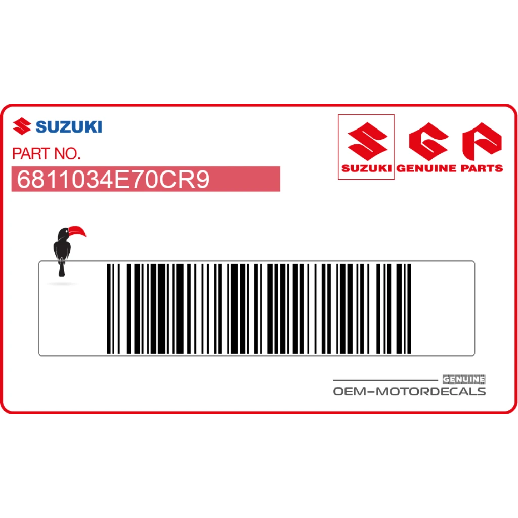 Suzuki GSX-R600 Kraftstofftank SUZUKI Aufkleber-Set OEM 68110-34E70-CR9