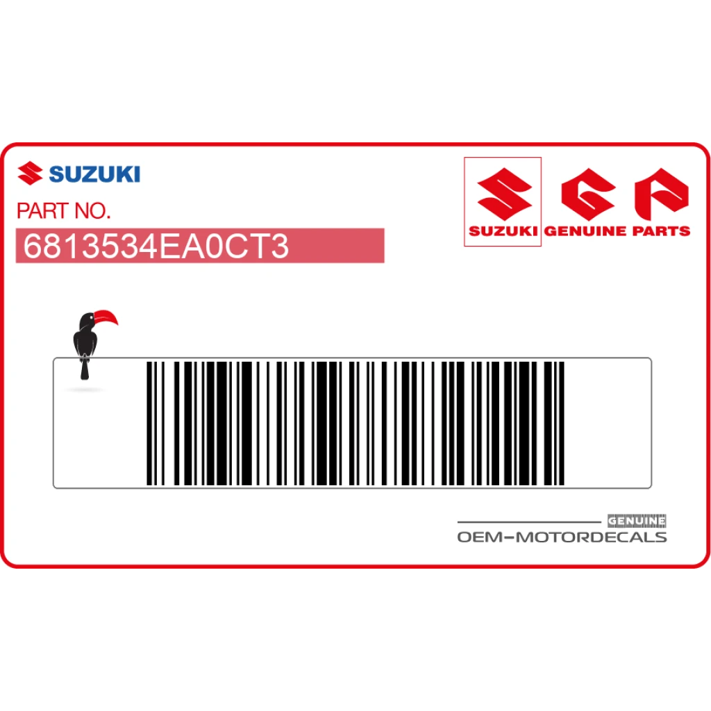 Suzuki GSX-R600 Alstare Grafik Rahmenabdeckung rechts OEM 68135-34EA0-CT3