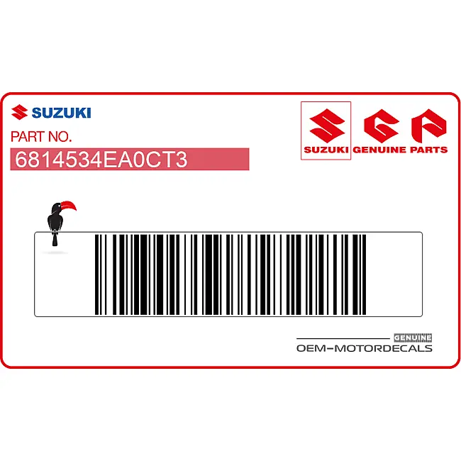 Suzuki GSXR600 Achterkant GSX-R Sticker Linkerzijde OEM 6814534EA0CT3