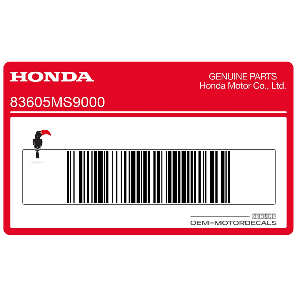 Honda NTV650 Sticker Benzinekraan Linker Zijdeksel OEM 83605-MS9-000
