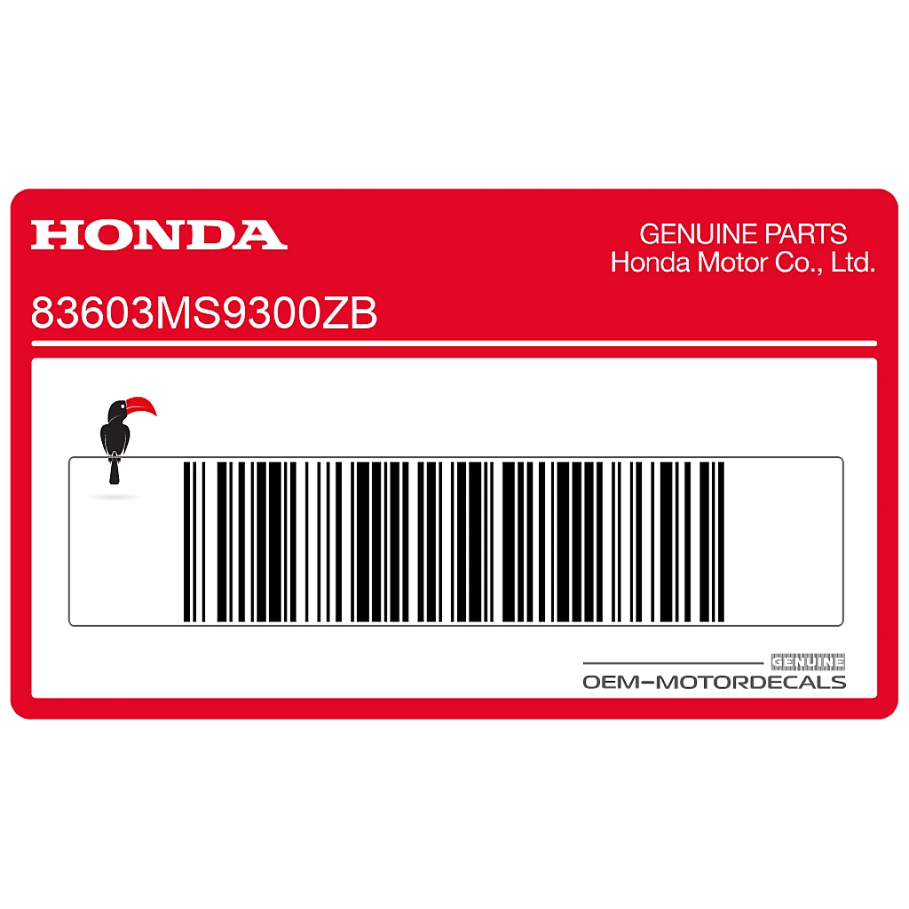 Logo Honda NTV650 Cache Latéral Droit REVERE Nom du Modèle Côté Droit OEM 83603MS9300ZB