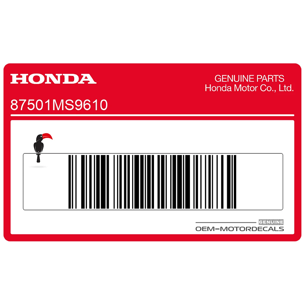Tabliczka Identyfikacyjna Honda NTV650 Główka Ramy Prawa Strona OEM 87501-MS9-610