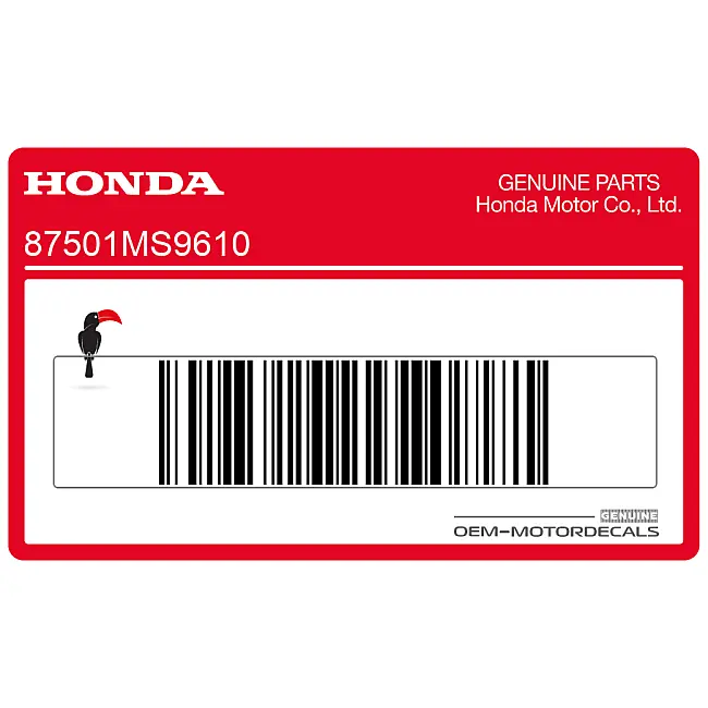 Targhetta Identificativa Honda NTV650 Cannotto di Sterzo Lato Destro OEM 87501-MS9-610