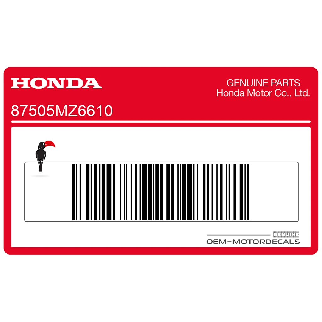 Honda NTV650 Achtervork Bandeninformatie Sticker Linkerzijde OEM 87505MZ6610