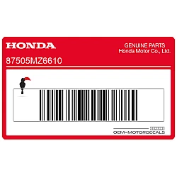 Bandeninformatie sticker achtervork, linkerzijde